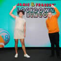 Tapestry Events, of Grangemouth, hosted Jamie and Fraser's Lockdown Bingo with Jamie Allison, dressed as Susan Boyle, and Fraser Milligan. Picture: Michael Gillen.