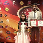 Mohammad Abbas with daughter Arisha (10) at the Scottish Asian Restaurant Awards 2023 where both his restaurants - Bo'ness Spice and Cilantro in Edinburgh - picked up awards.  (Pic: submitted)