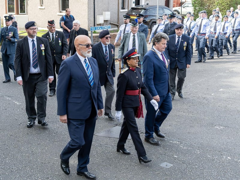 Local councillor Alan Nimmo joins Baljit Dhillon DL and Provost Robert Bissett during the parade