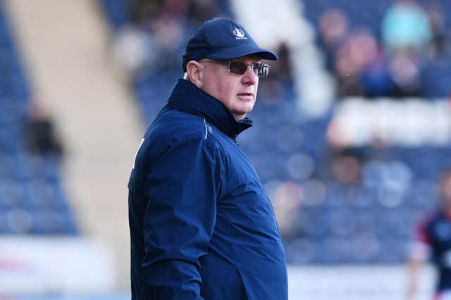 23-03-2024. Picture Michael Gillen. FALKIRK. Falkirk Stadium. Falkirk FC v Edinburgh City FC. Season 2023 - 2024. Matchday 30. SPFL cinch League One. John McGlynn.