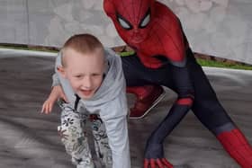 Stenhousemuir Primary School pupil Jack Morris will be a big a hero as Spiderman when he takes part in his sponsored walk