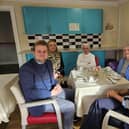 MP Euan Stainbank with staff and residents at Barleystone Care Home