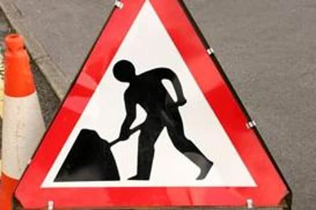 Drivers are warned of roadworks on the M9 slip road.