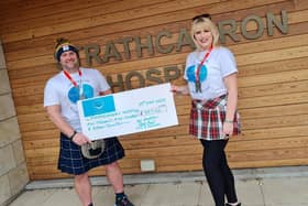 The former Miss Falkirk Herald and her podiatrist friend stepped out for a good cause