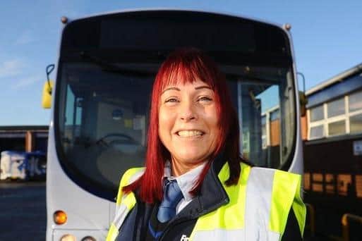 First Bus driver Pamela McCluskey was named Frontline Employee of the Year at the 2020 Scottish Transport Awards for her bravery after helping Grangemouth residents to flee from a fire. Picture: Michael Gillen.