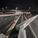 The new automated barriers deployed to the south of the Queensferry Crossing.  (pic: BEAR Scotland)
