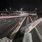 The new automated barriers deployed to the south of the Queensferry Crossing.  (pic: BEAR Scotland)