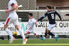 Steven Hetherington was sent off at Broadwood. Image: Michael Gillen