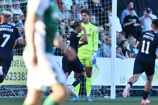 Hibs were favourites to top Group D but they fell to defeat at the Falkirk Stadium