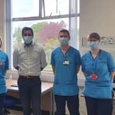 Health Secretary Humza Yousaf with some of NHS Forth Valley’s Hospital at Home team.