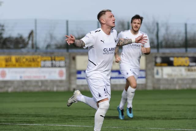Callumn Morrison celebrates his second goal of the match against East Fife (Pictures: Alan Murray)