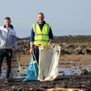 SHORE co-founder Keith Paterson (left) with Tom Rawson from GreenTweed Eco, who organised the beach clean up event.