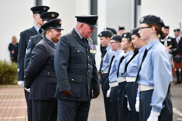 A friendly word for one young cadet.