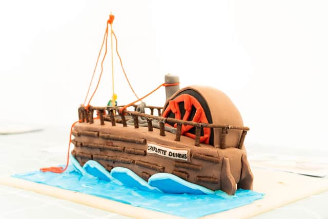 Chris Hughes and his family baked an decorated this cake depicting the Charlotte Dundas steam ship