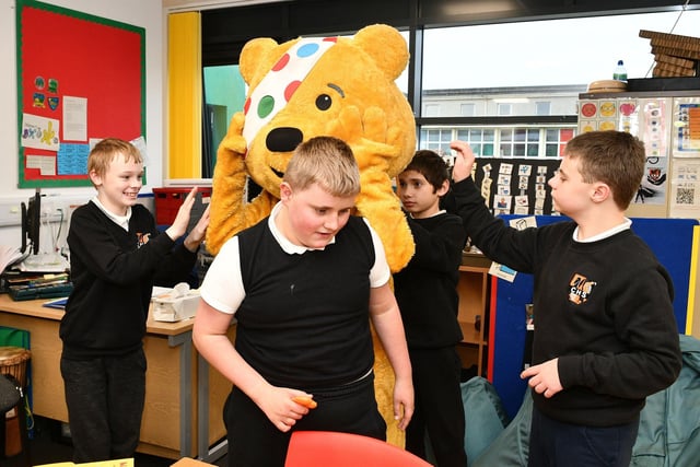 High five with Pudsey.