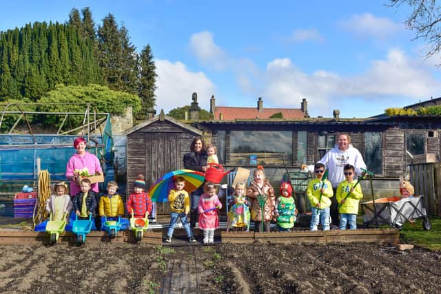 Larbert Childminders’ Association make a start on their allotment