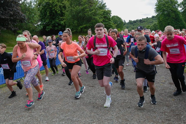 Those take part in the 5k at the starting line