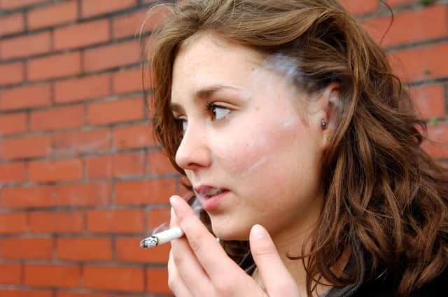 The Falkirk area is bucking the national trend with the number of smokers on the rise in 2019.  Pic posed by model.