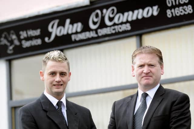 Steven O'Connor and dad John O'Connor open the family's first funeral home in Plean back in 2011