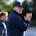 28-09-2024. Picture Michael Gillen. KIRKCALDY. Stark's Park. Raith Rovers FC v Falkirk FC. Season 2024 - 2025. SPFL William Hill Championship. Match Day 8. John McGlynn at the end of the game.