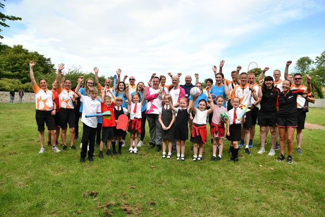 The Queen's Baton Relay was welcomed to  Kinneil House in Bo'ness on Monday