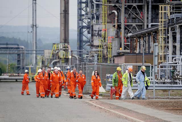 The Ineos plant is evacuated amid the huge gas leak