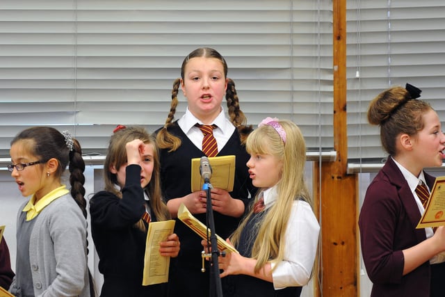 Pupils during the mass.