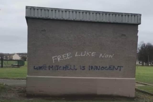 The vandalism in Grangemouth's Zetland Park followed on from a Channel Five documentary which suggested Luke Mitchell was not guilty of murder