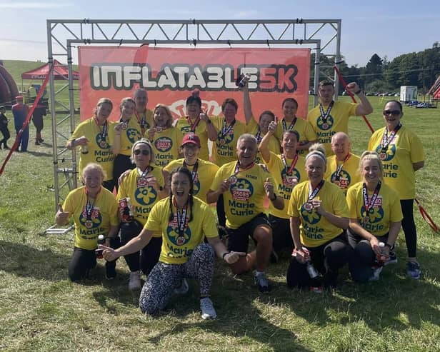 Emma McGurk and fitness friends raise cash for Marie Curie. Pic: Contributed