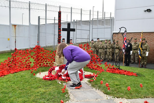 Wreathes were laid at the YOI's war memorial