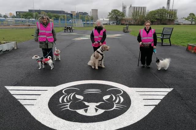 Members of the Dog Mothers who have been helping keep Inchyra Park safe and litter free