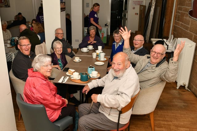 Lots of smiles from those attending the Dementia Cafe in Central Perks, Falkirk.