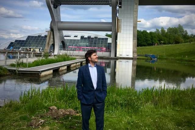 Euan Stevenson at Falkirk Wheel, where he is due to play an open air concert next month.