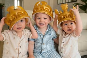 The triplets - Raye, Louie and Romy - are now 18 months old.  (Pic: contributed)