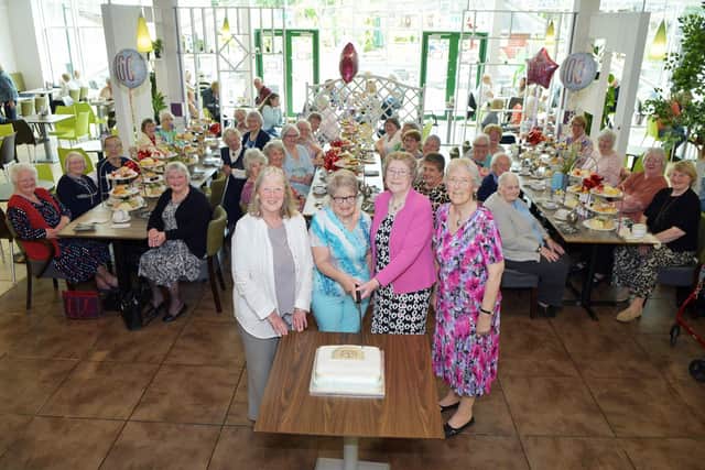 West Plean and Auchenbowie Ladies club centenary tea. Pictured, left to right, secretary and treasurer, Hilary Rawlinson; club member, Mary Strathern; club member, Janet McLachlan and president Mary Brown. Pic: Michael Gillen