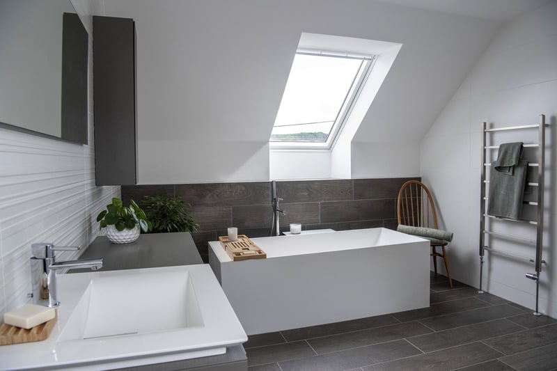 One of the modern bathrooms.
