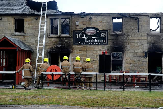 The aftermath of the blaze which ripped through the Underwood Lockhouse back in 2013