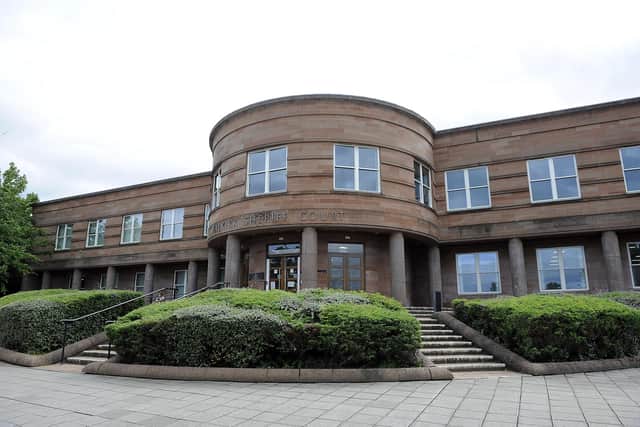 A Grangemouth teen who demanded to meet with another so he could 'batter' him was due to appear at Falkirk Sheriff Court on Thursday but failed to show up. Picture: Michael Gillen.