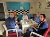 MP Euan Stainbank with staff and residents at Barleystone Care Home