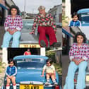 Brothers Nadeem Anwar and Naeem Anwar recreate a family photograph taken in the late 1970s or early 1980s.