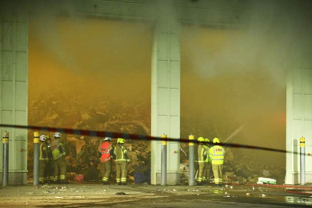 Firefieghters battle the blaze at the waste recycling centre
(Picture: Michael Gillen, National World)