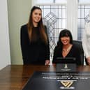 From left: New Lesley Anderson Law trainee and former Denny High School pupil Rachel Ferguson; Lesley Anderson, owner; and Claire Binnie, PA. Picture: Michael Gillen.