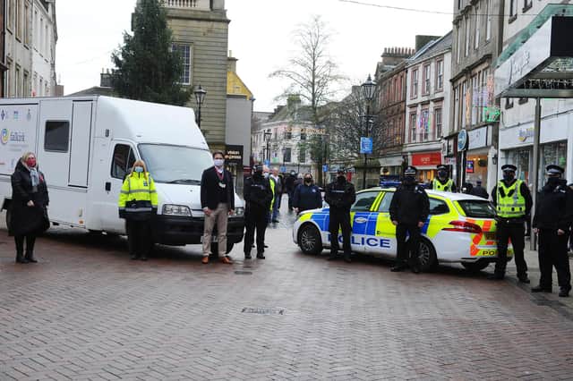 Police launched Operation Christmas in High Street, Falkirk last week. Picture: Michael Gillen.