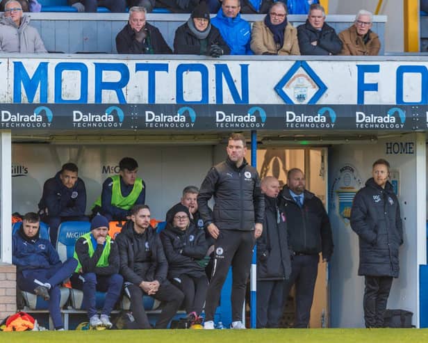 Bo’ness United, backed by a healthy away support, travelled through to Cappielow last Saturday as the Lowland League side were eventually beaten 4-0 by Championship outfit Greenock Morton in the third round of this year’s Scottish Cup (Pictures: Paul Paterson)