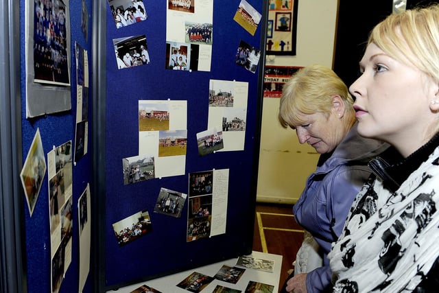 Visitors looking at the displays.
