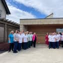 Staff at Strathcarron Hospice celebrate its latest "exceptional" grading from health inspectors. Pic: Contributed
