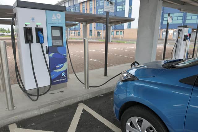 The number of electric cars in Falkirk has risen in the last year.  Picture: Michael Gillen.