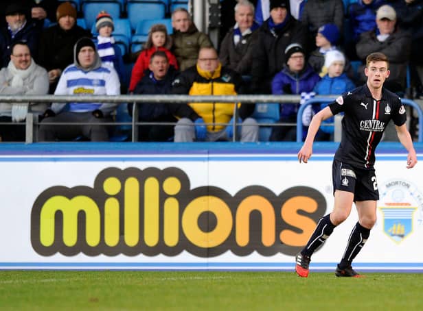 Tony Gallacher, pictured against Morton at Cappielow, might not make Falkirk millions - but the Bairns have done well from his development. (Picture: Michael Gillen).