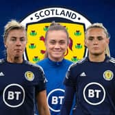 District trio Nicola Docherty, Leah Eddie and Sam Kerr have been called into the latest Scotland squad by head coach Pedro Martínez Losa (Pictures: Getty Images/SNS Group)