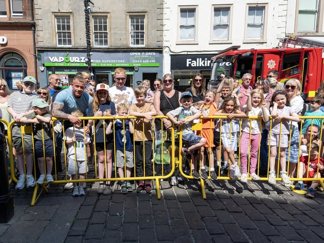 Families lined the streets to watch the emergency services' demonstrations.